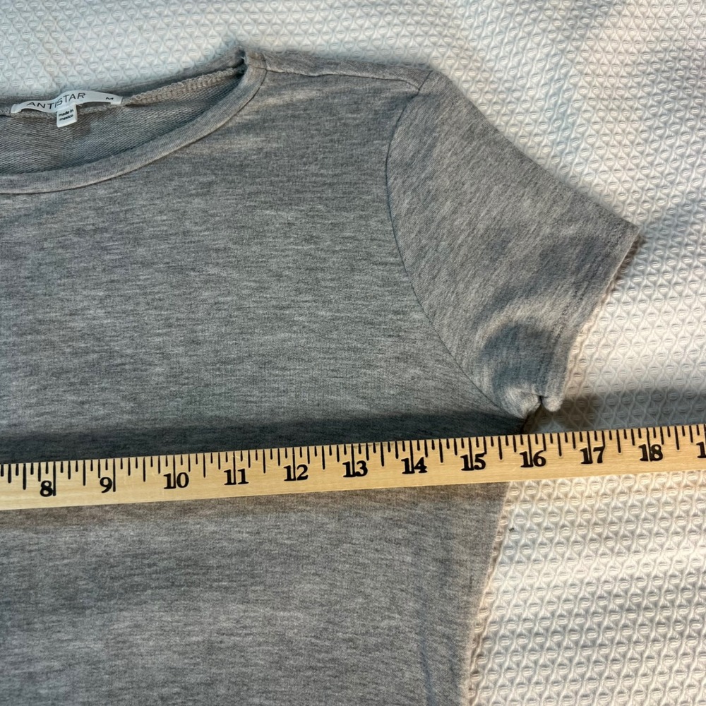 Antistar Womens Gray Ruched Side Bodycon T-Shirt Mini Dress Medium Heather Grey - Picture 5 of 7